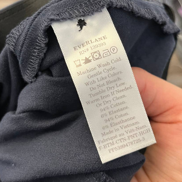 Everlane women's side zip straight leg stretch pants size 4 navy blue Cotton - Picture 5 of 8